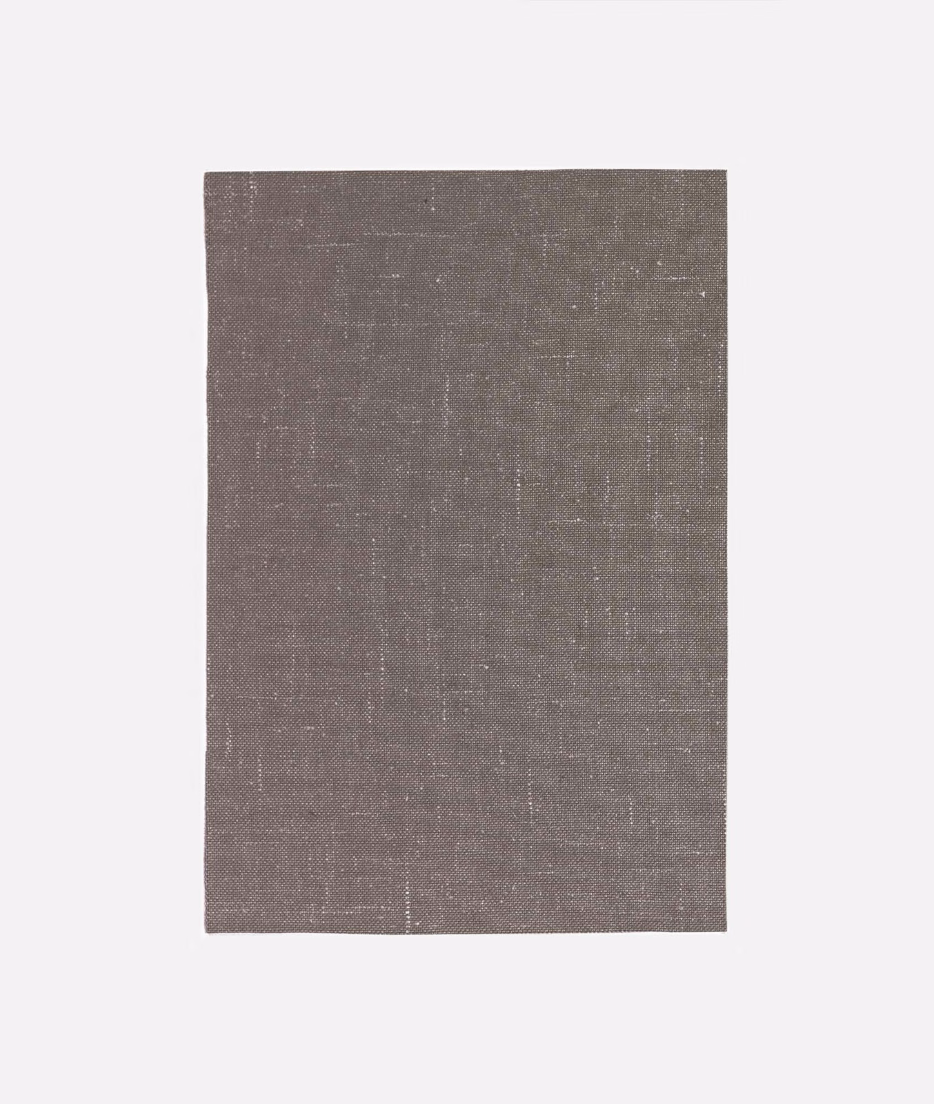 Muted taupe-grey woven swatch with fine crosshatch texture and subtle pale slubs