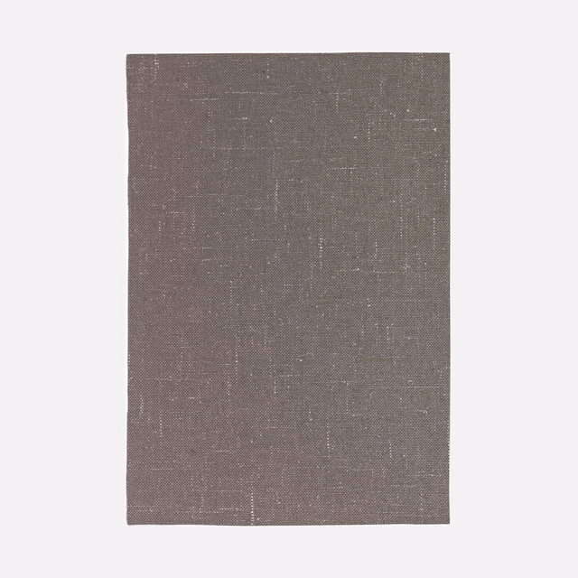 Muted taupe-grey woven swatch with fine crosshatch texture and subtle pale slubs