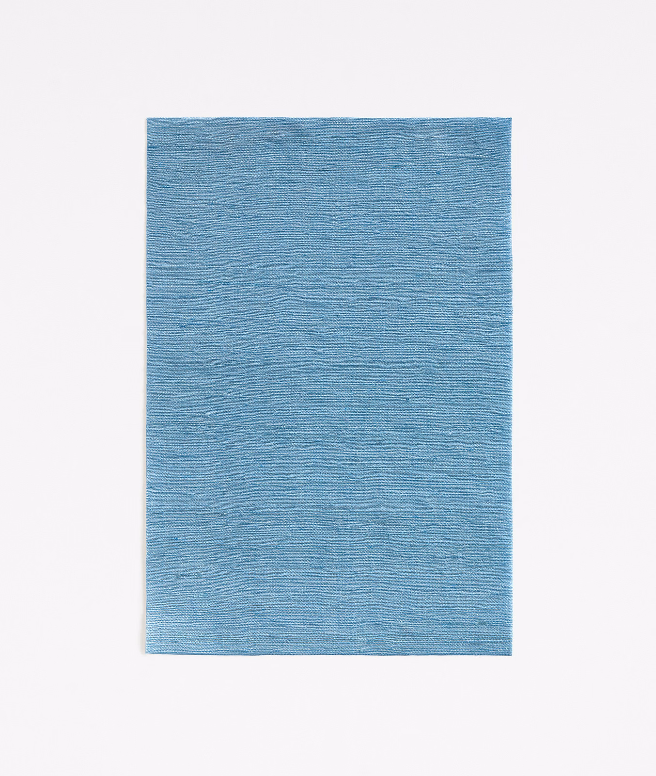 Cool Atlantique blue curtain fabric with fine horizontal slub texture