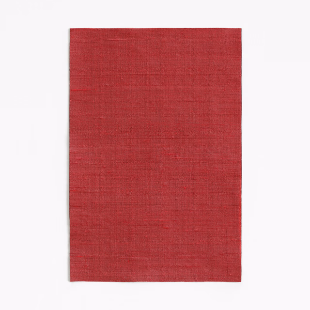 Deep Bordeaux red fabric swatch with subtle crosshatched woven texture