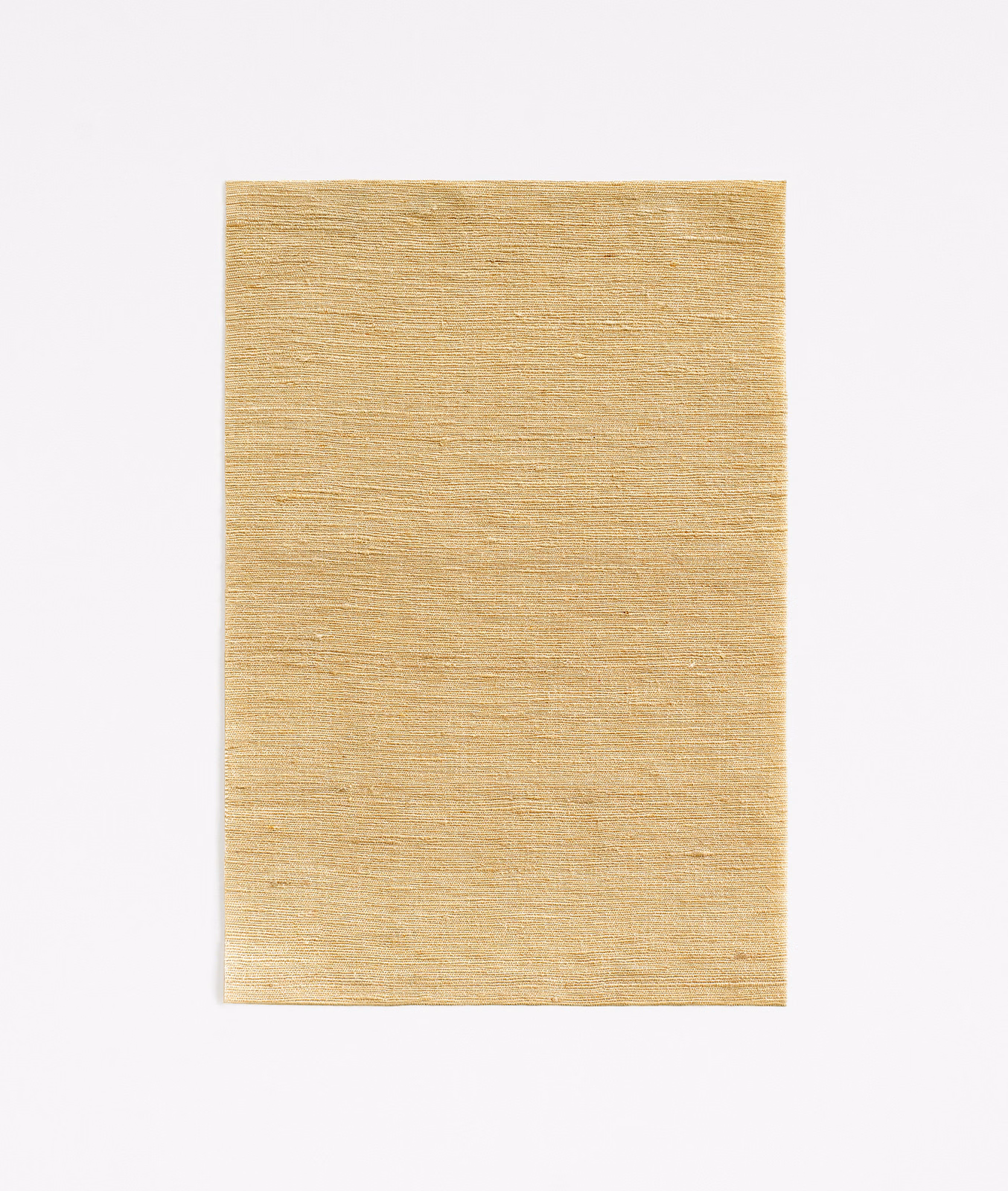 Warm muted gold curtain fabric with fine horizontal woven texture