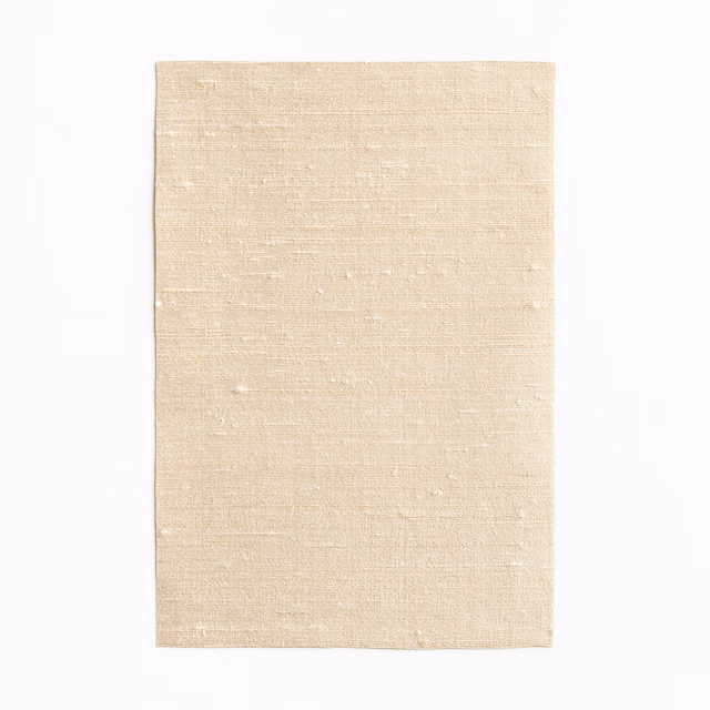 Pale ivory-beige Fanfara fabric with fine slubbed horizontal weave