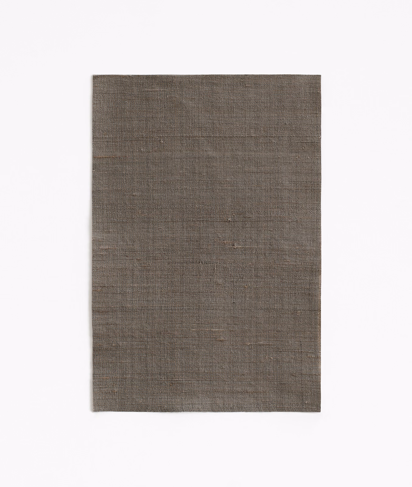 Dark taupe-grey woven swatch with subtle horizontal slubs and charcoal depth