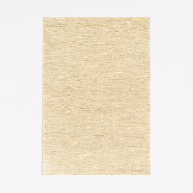 Pale cream Orzo fabric with a fine horizontal slub and softly lustrous weave