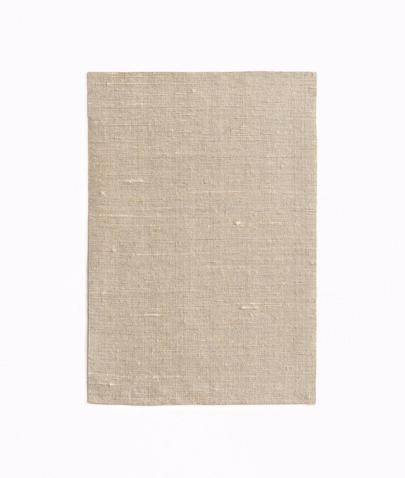 Warm Sahara beige woven curtain fabric swatch with subtle horizontal slub texture
