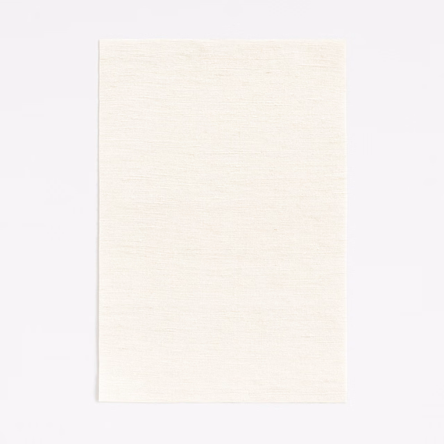 Soft ivory-white curtain fabric swatch with fine horizontal woven texture