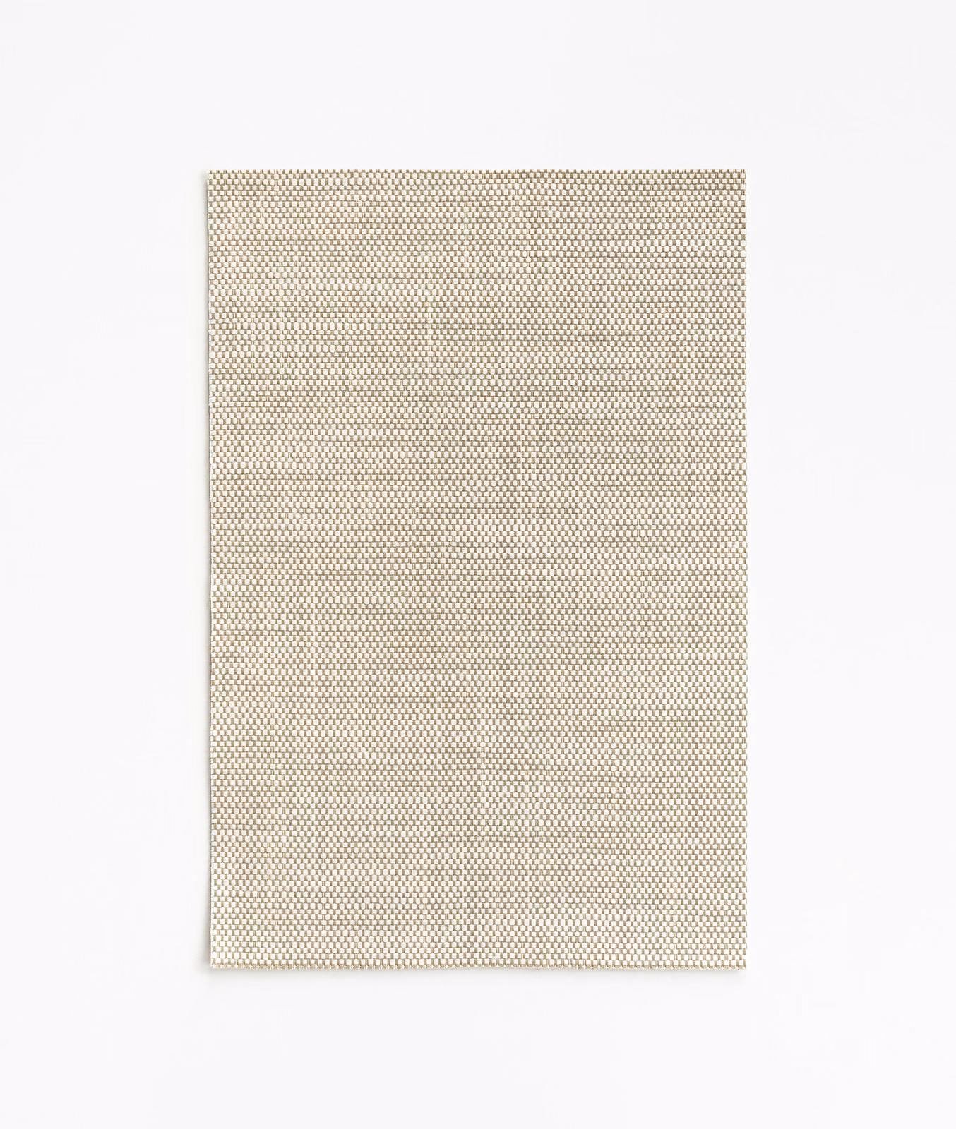 Warm canapa beige fabric with a fine, tightly repeated geometric weave