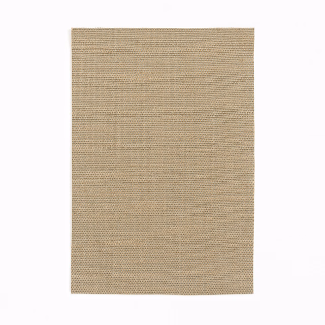 Warm sand-beige Corda swatch showing a fine horizontal ribbed weave