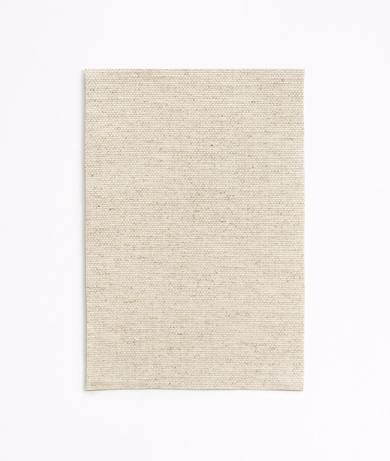 Warm ivory-beige woven swatch with a fine, subtly flecked grid texture