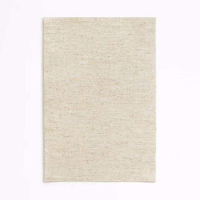 Warm ivory-beige woven swatch with a fine, subtly flecked grid texture