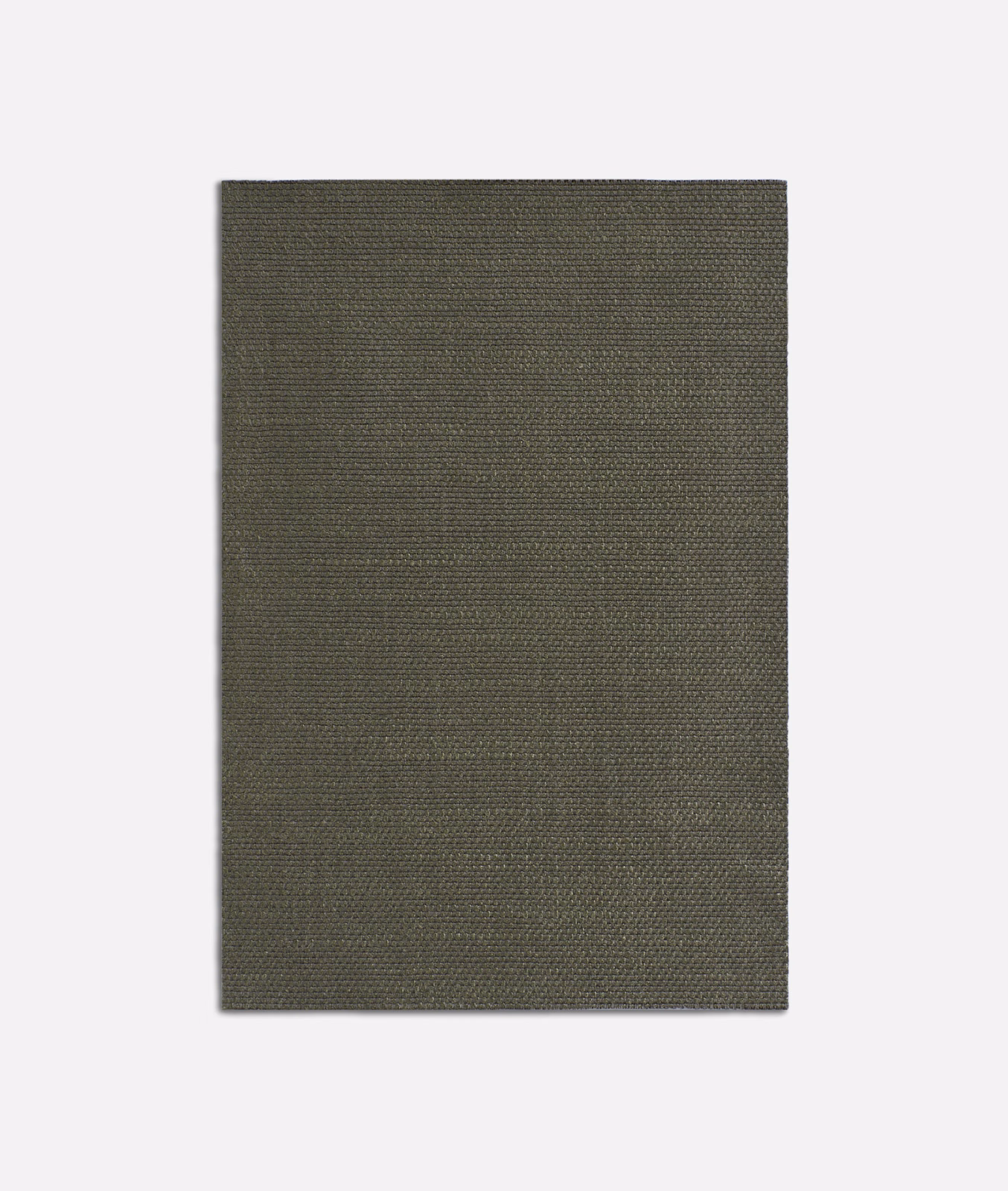 Deep olive-charcoal curtain fabric with a fine, tightly ribbed woven texture