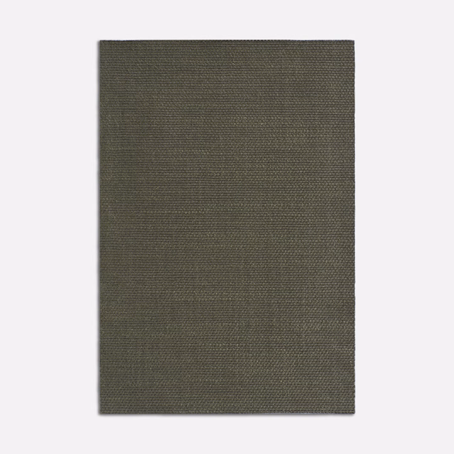 Deep olive-charcoal curtain fabric with a fine, tightly ribbed woven texture