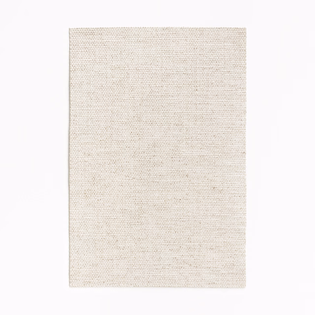 Pale ivory-beige fine weave with subtle flecks across a rectangular textile swatch