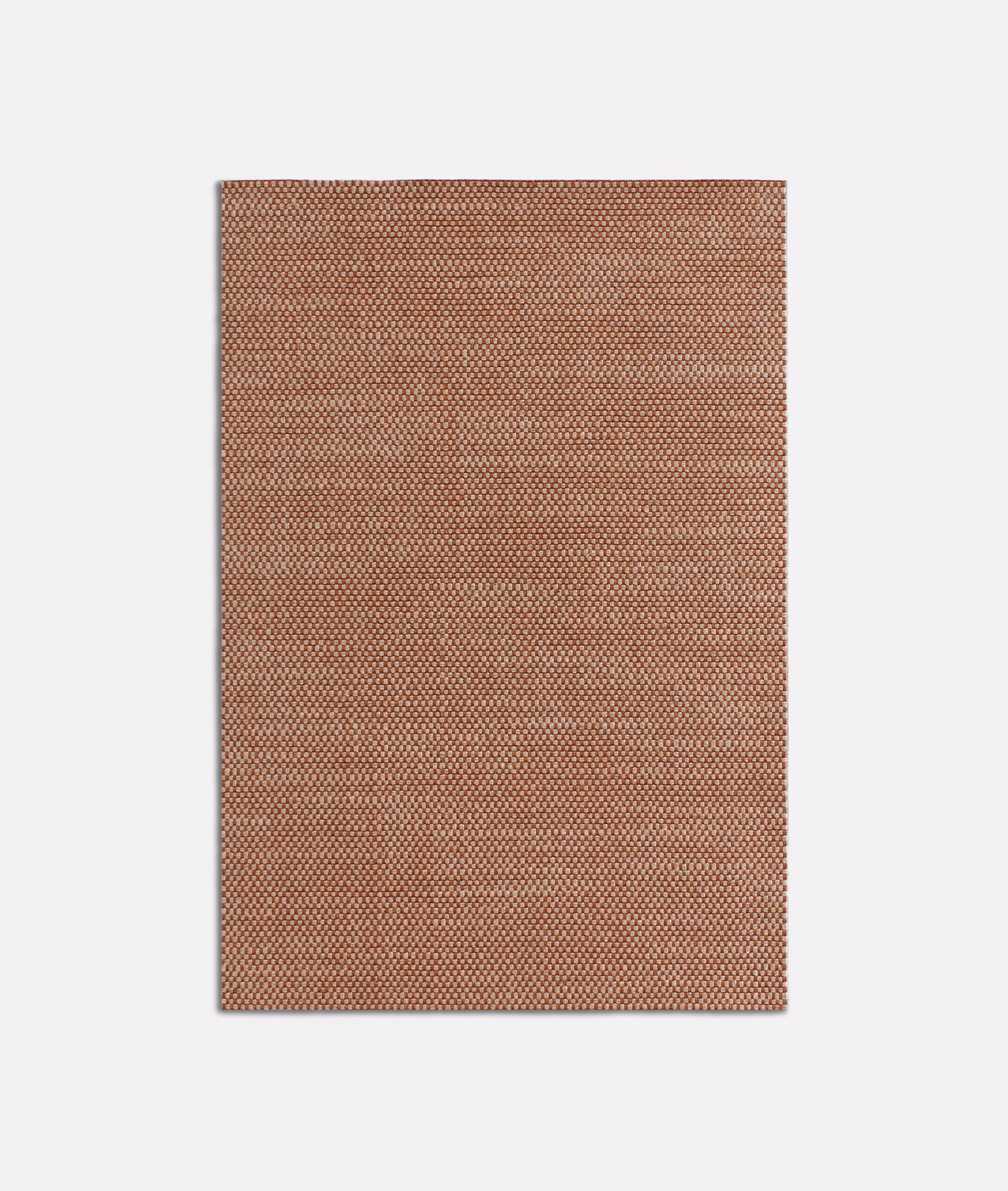 Warm tobacco brown fabric swatch with a dense tiny geometric woven pattern