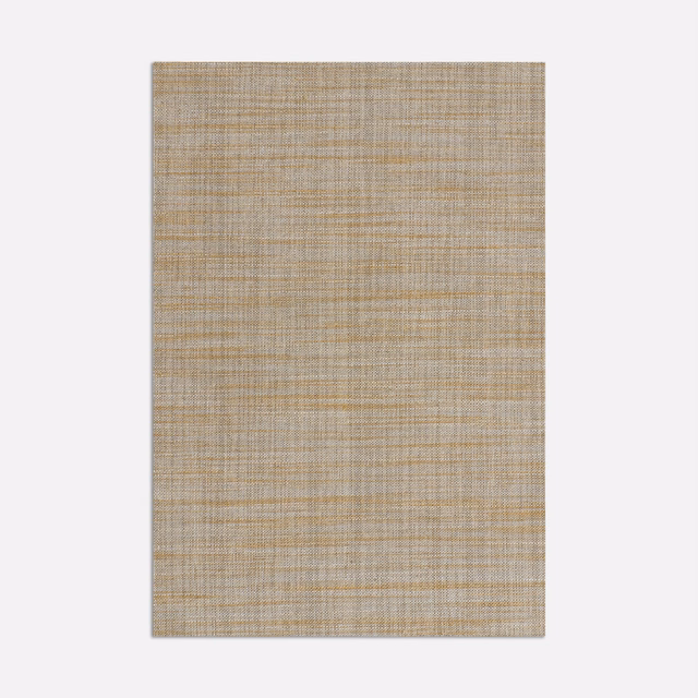 Warm taupe and gold checked woven curtain fabric with fine textured grid