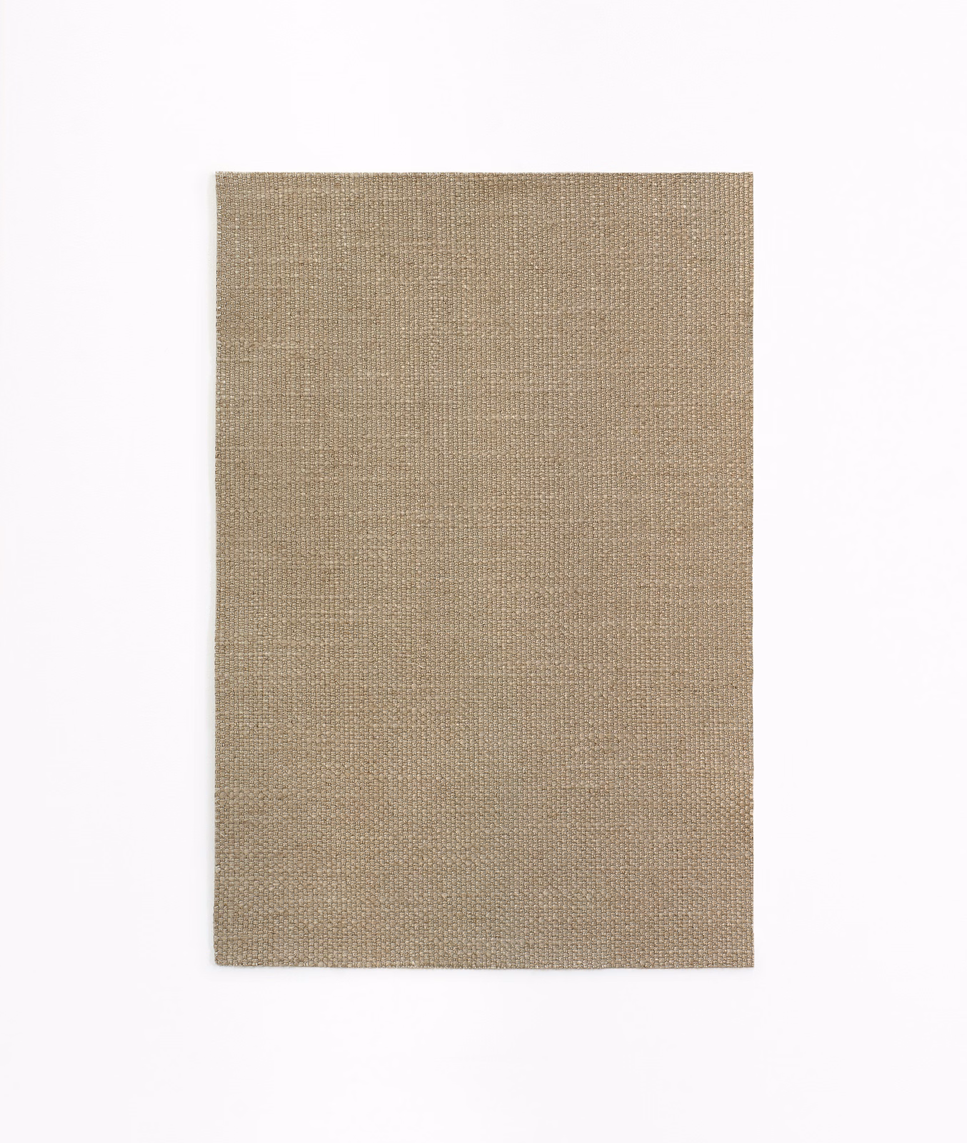 Warm taupe plain weave with fine crosshatch texture on white background