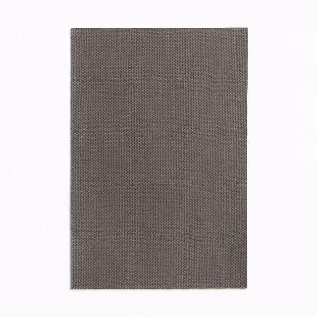 Deep taupe-grey fabric swatch with a fine, tightly woven granular texture