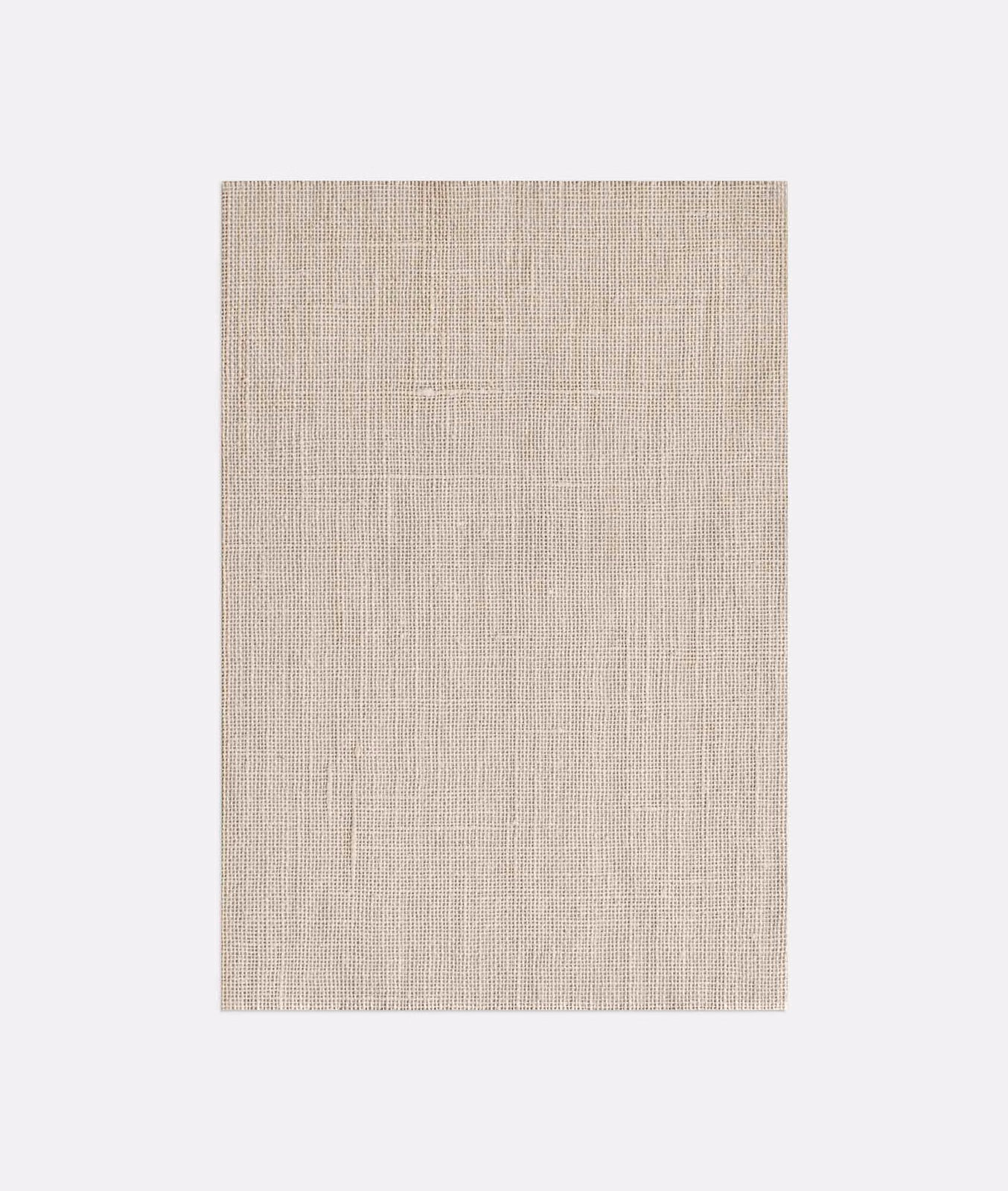 Natural beige curtain fabric with fine vertical woven grain and softly flecked texture