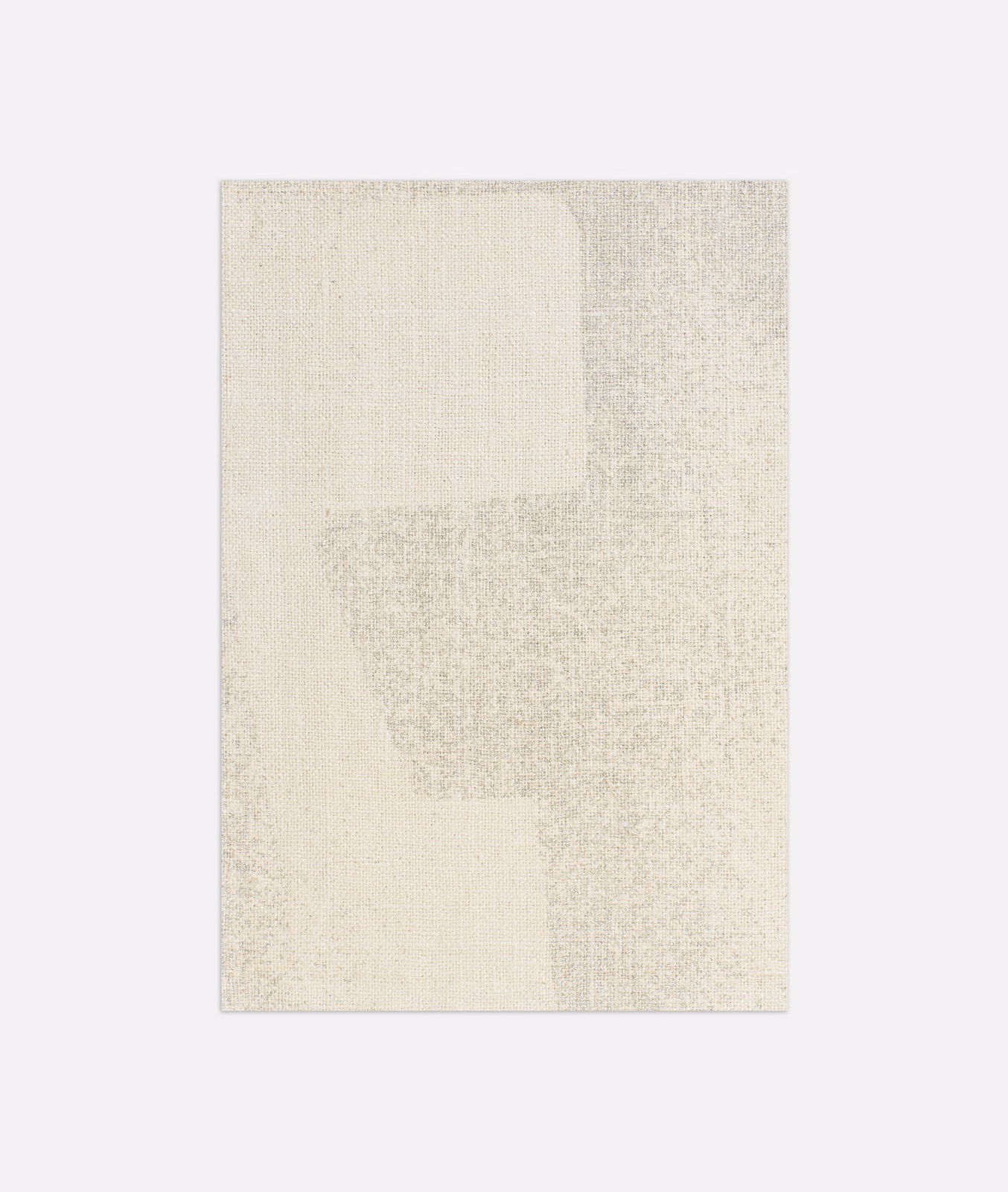 Pale ivory Dedar curtain fabric with softly mottled geometric blocks and fine woven texture