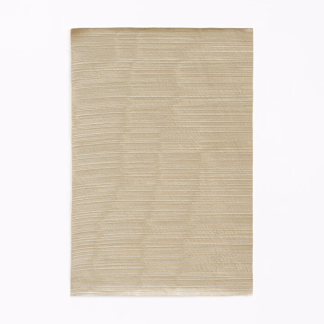 Pale oat-beige fabric swatch with fine irregular horizontal woven lines