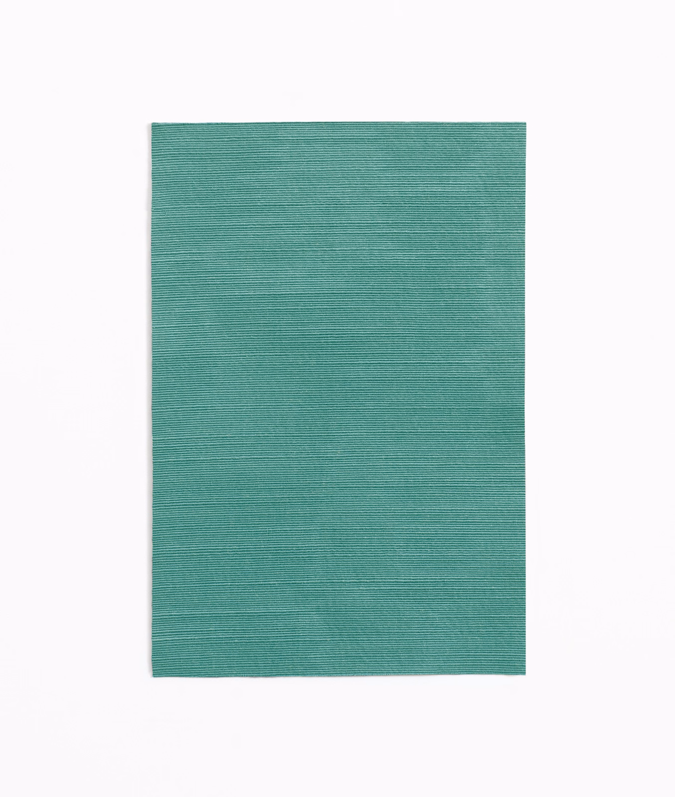 Muted lagoon-teal curtain fabric with fine horizontal slub texture