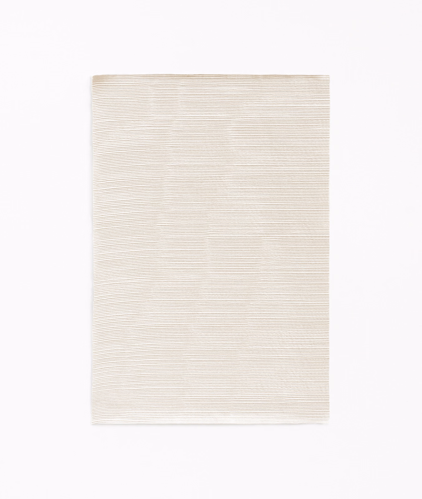 Pale ivory curtain fabric with delicate horizontal striations and natural texture