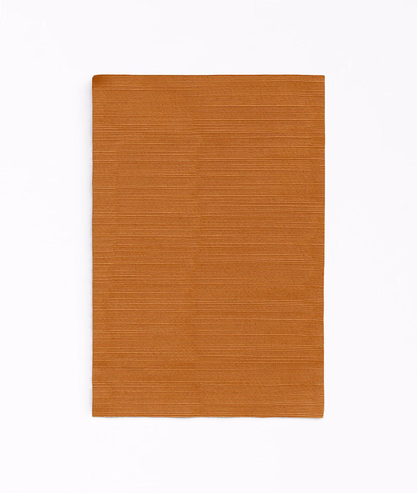 Warm cinnamon-brown fabric with fine horizontal ribbing and a softly varied surface