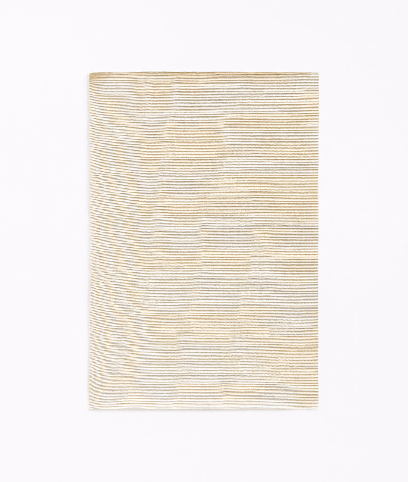 Pale sandy-ivory fabric swatch with fine irregular horizontal woven lines
