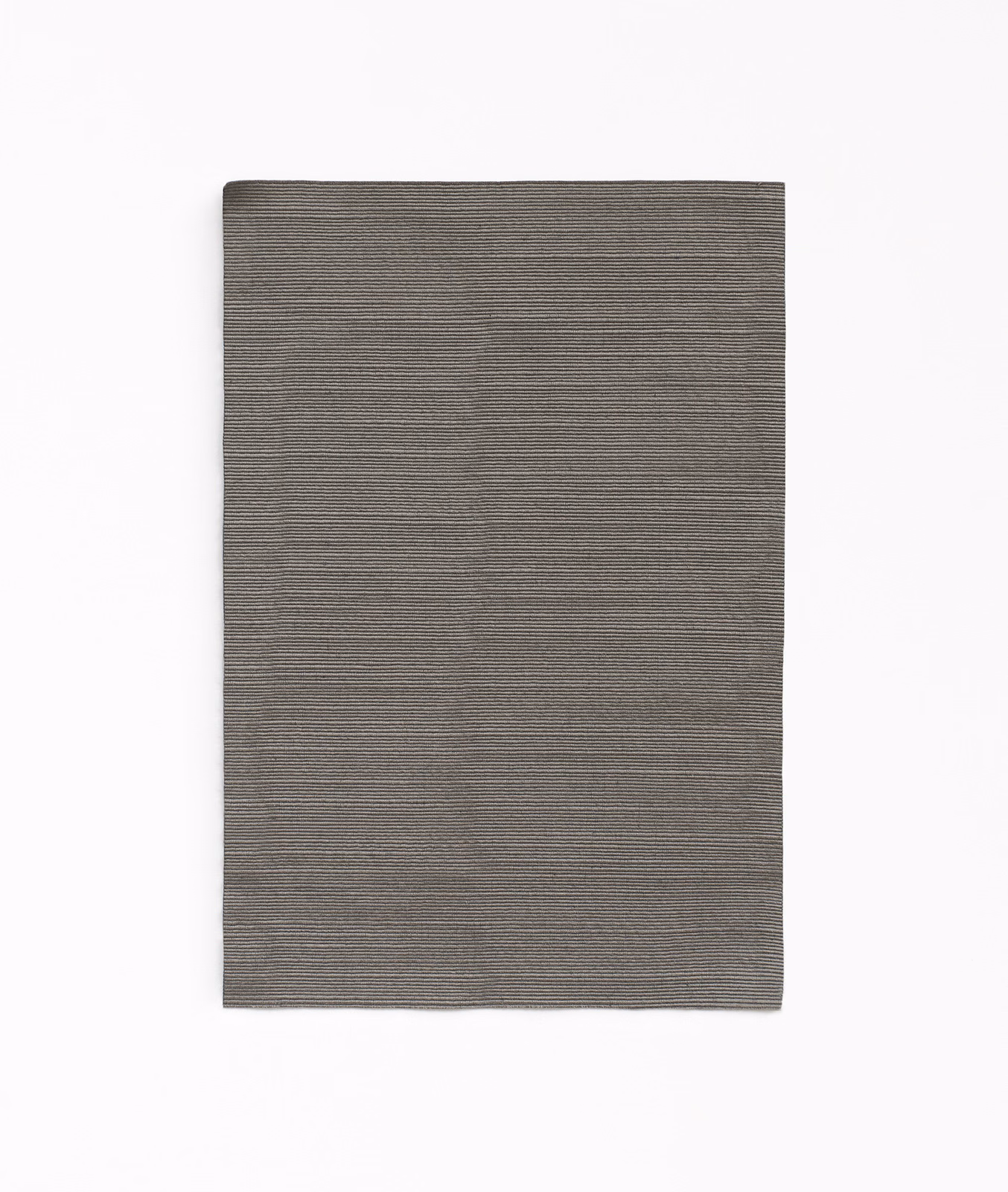 Muted grey-brown taupe swatch with fine, closely spaced horizontal woven lines