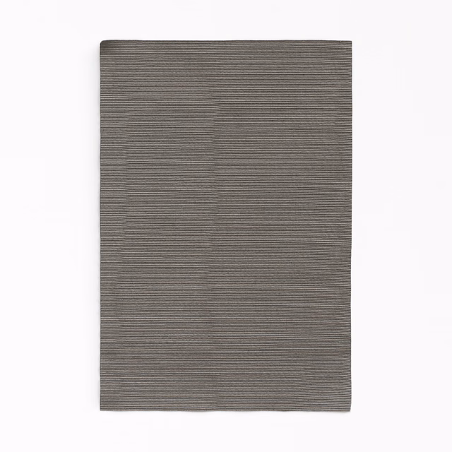 Muted grey-brown taupe swatch with fine, closely spaced horizontal woven lines