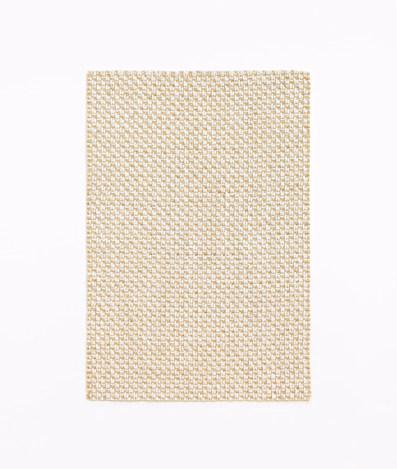 Ivory Dedar curtain fabric with a fine warm-gold geometric woven texture