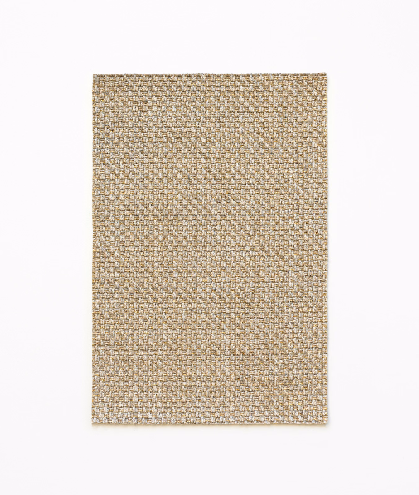 Warm oatmeal-beige woven swatch with small basket texture and subtle tonal flecks