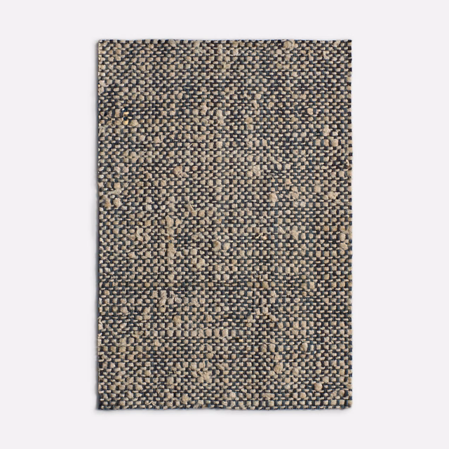 Mottled taupe-grey woven curtain fabric with sandy and charcoal flecks