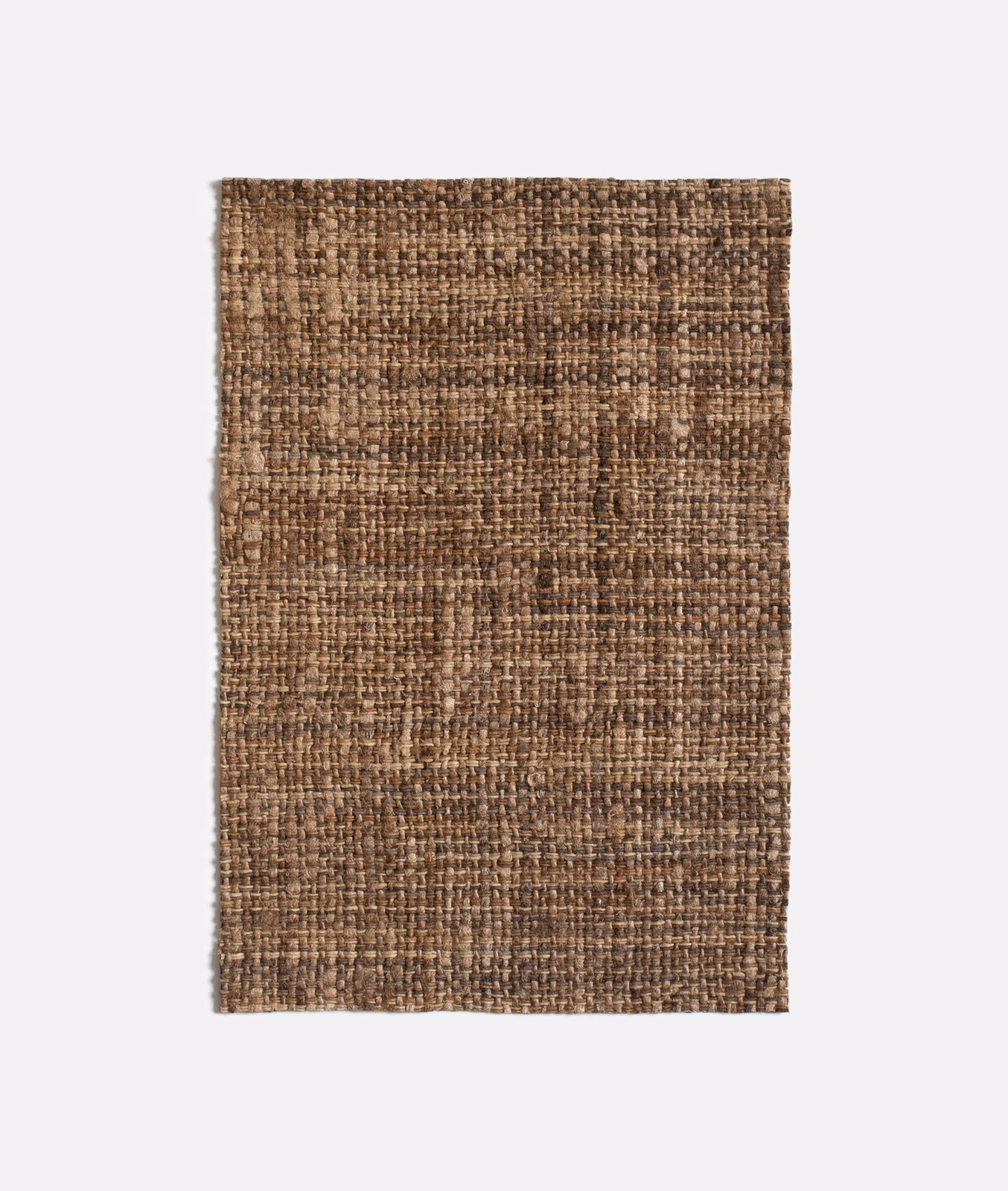 Warm raw-brown woven swatch with irregular crosshatch texture and subtle horizontal tonal bands