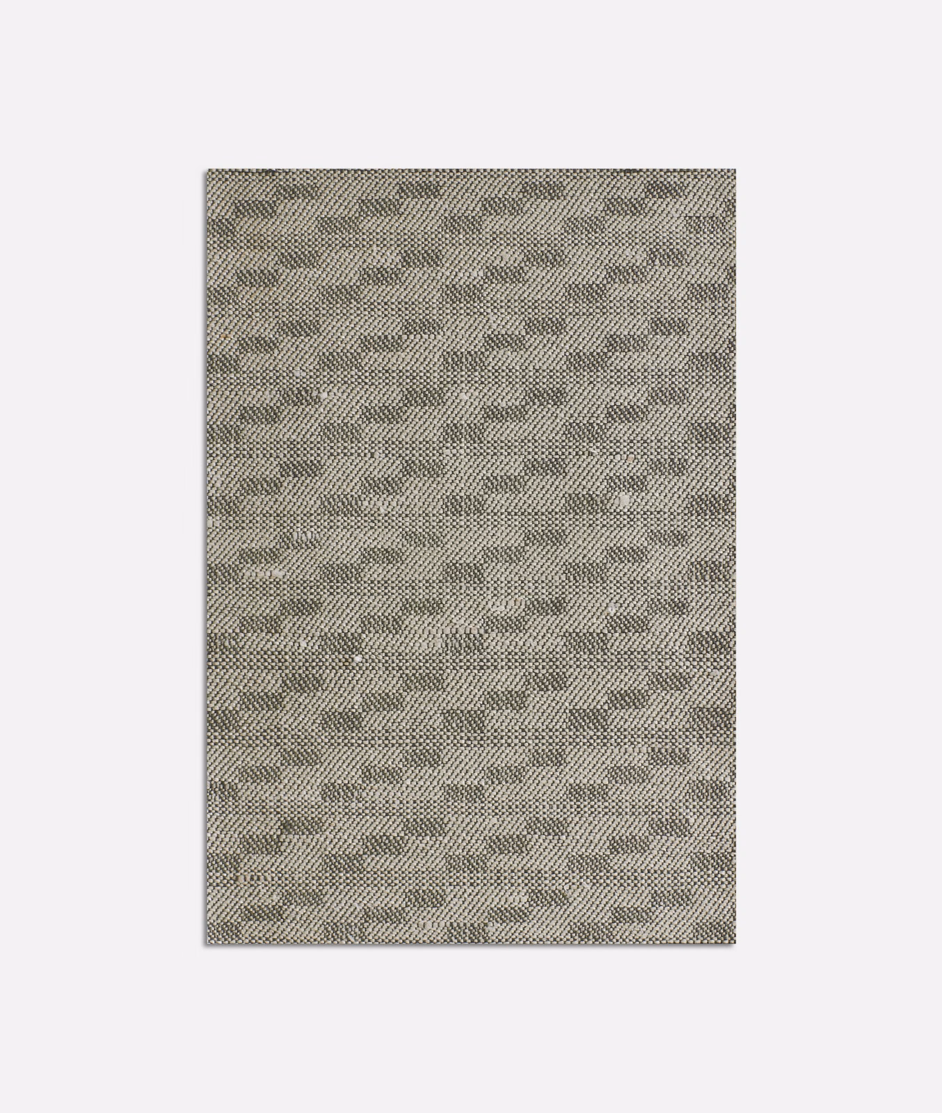Ash-grey woven fabric with small staggered geometric marks and mottled charcoal texture