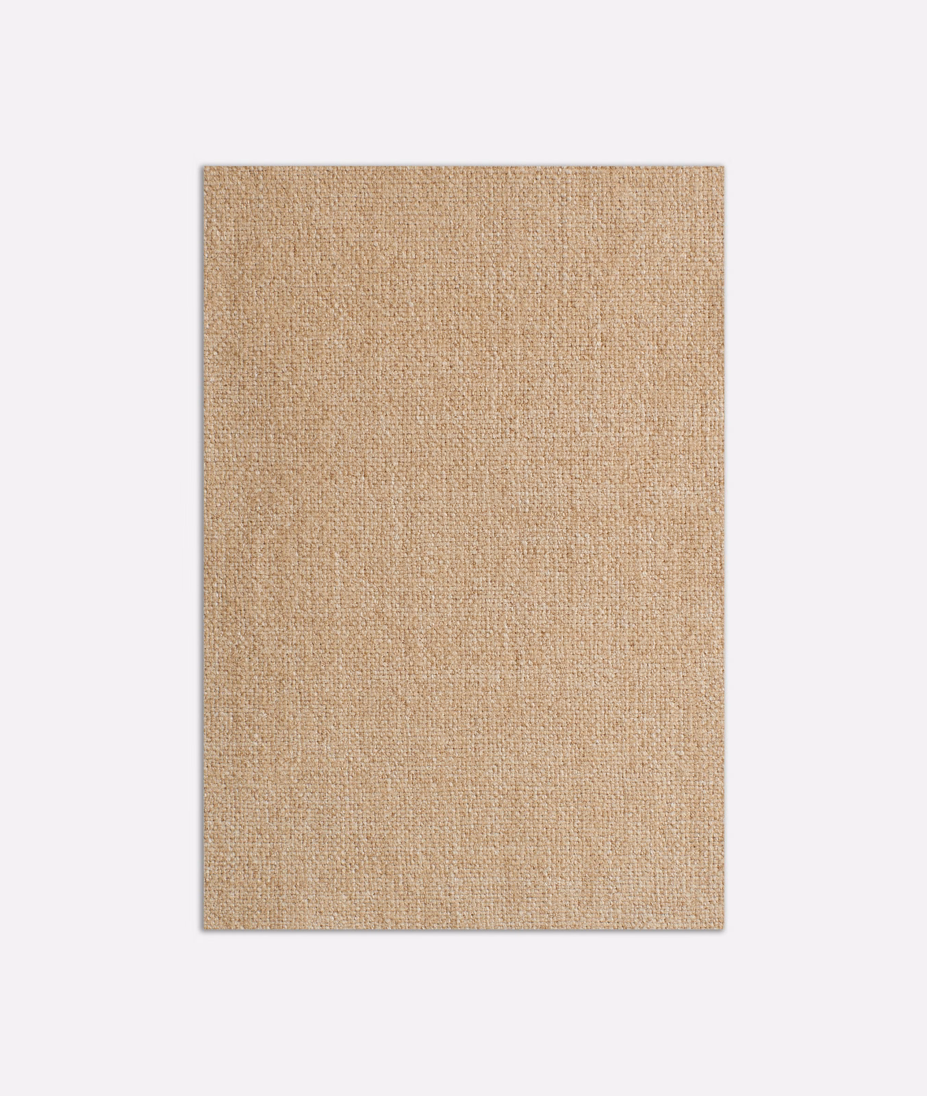 Warm beige woven fabric swatch with a fine, subtly textured natural surface