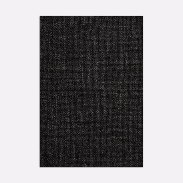Deep charcoal-black woven fabric with a fine mottled grid texture