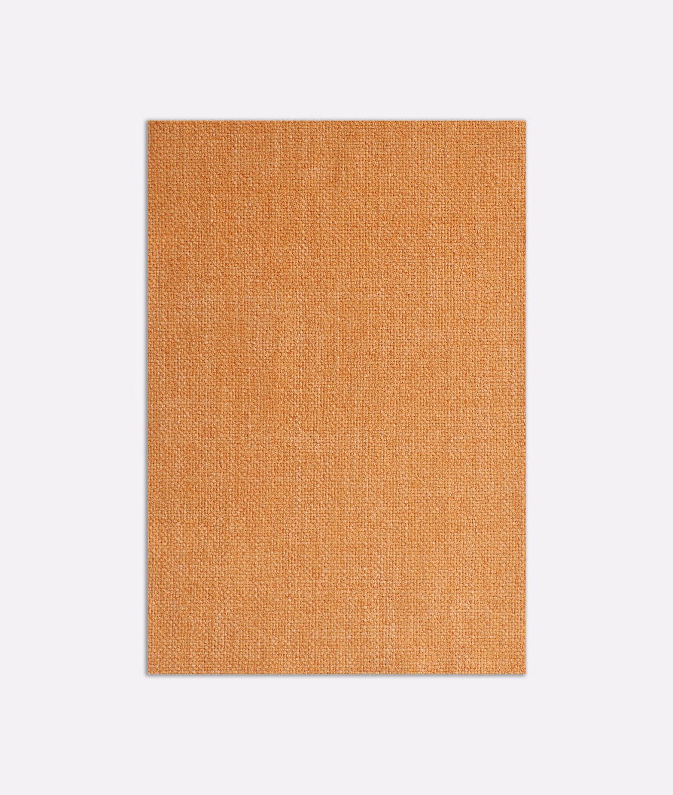 Warm tangerine plain-weave textile with subtly irregular crosshatched texture