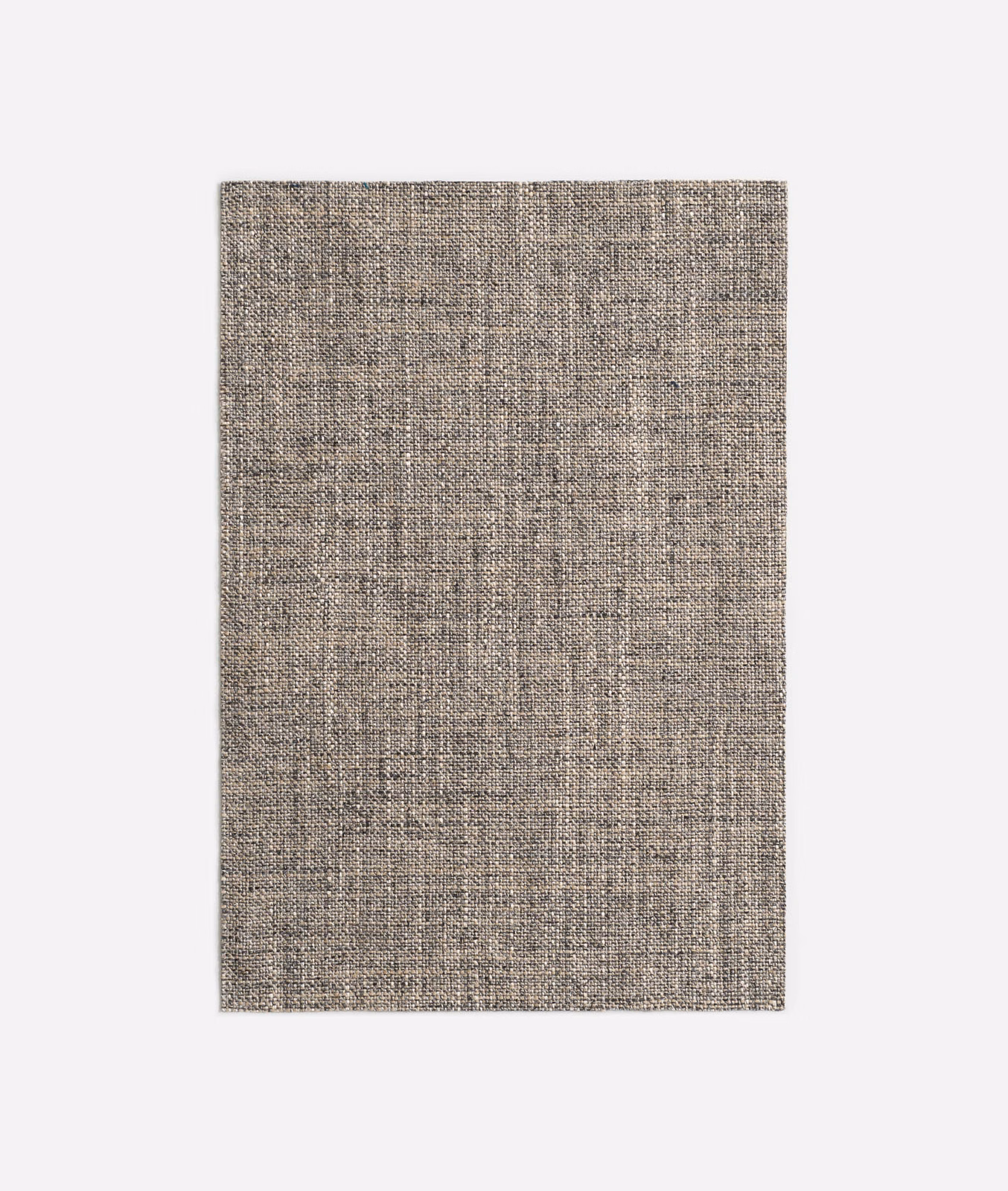 Muted taupe-grey woven swatch with fine vertical striations and softly flecked texture