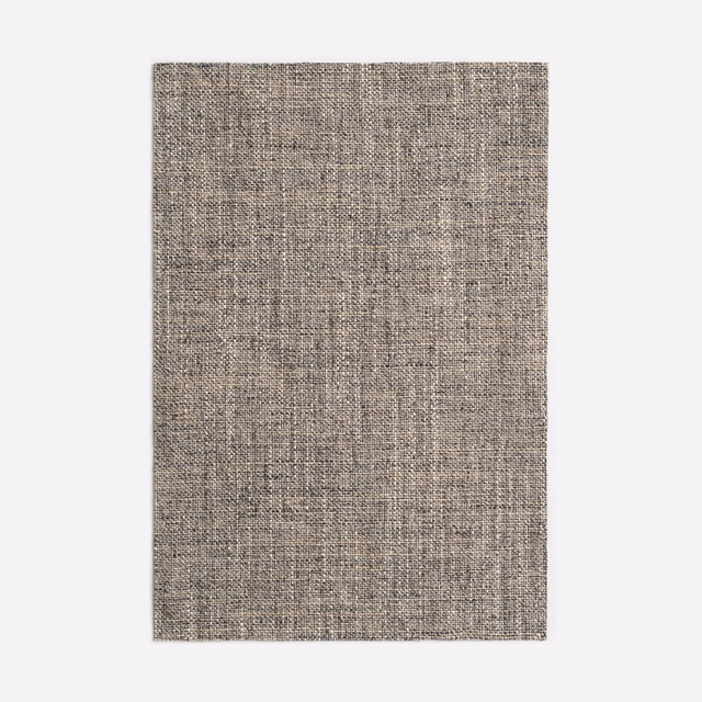 Muted taupe-grey woven swatch with fine vertical striations and softly flecked texture