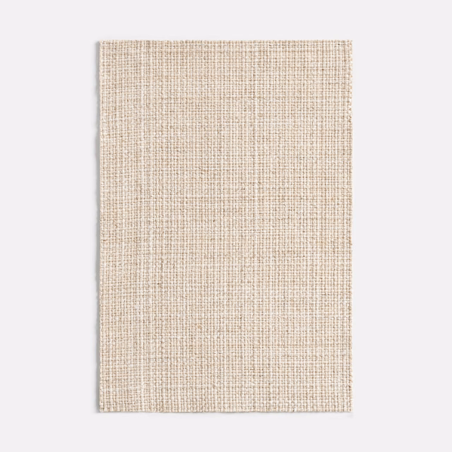 Pale natural-beige woven swatch with a fine irregular grid texture