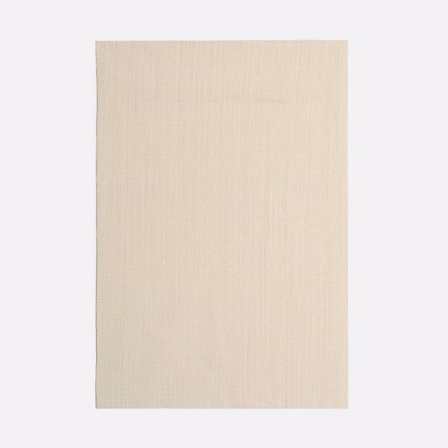 Pale oat-beige Music Lino swatch showing a fine, subtly vertical woven texture