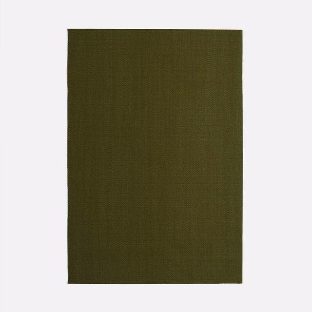 Deep olive-green plain weave showing a fine, low-contrast textile texture