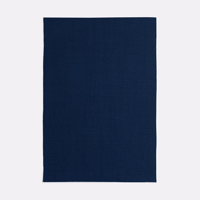 Deep navy plain-weave textile swatch with a subtle, even surface