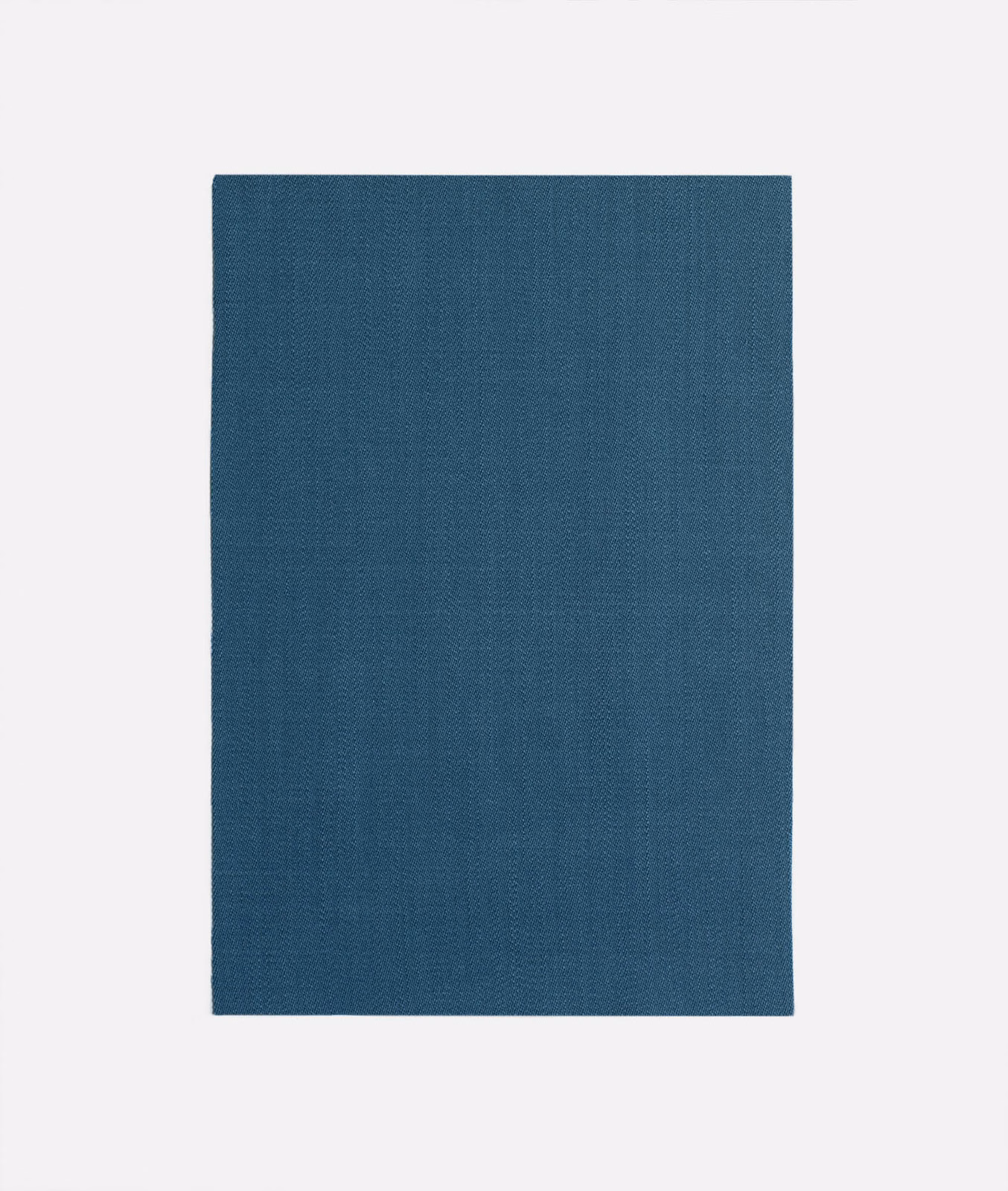 Deep blue-teal woven fabric swatch with subtle fine-grain texture