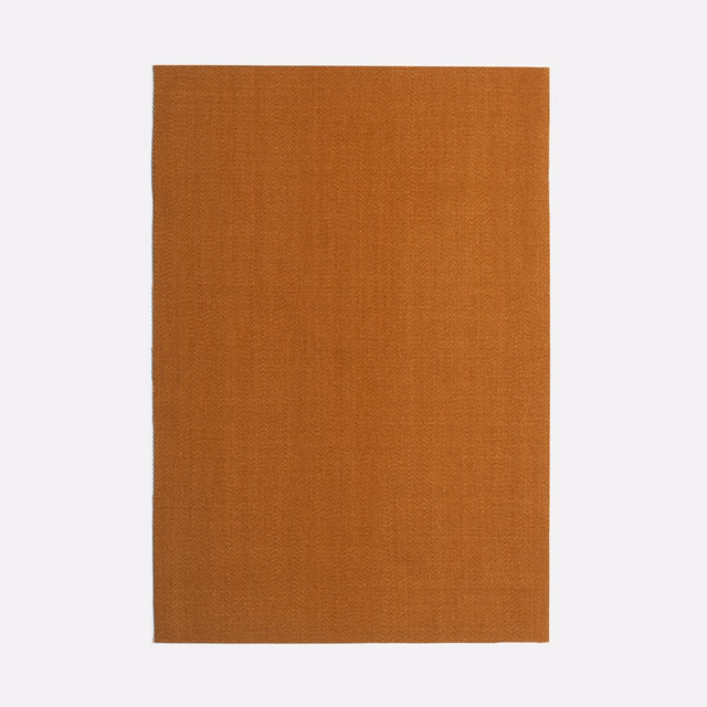 Warm tobacco-brown plain woven fabric swatch with fine, subtly textured surface