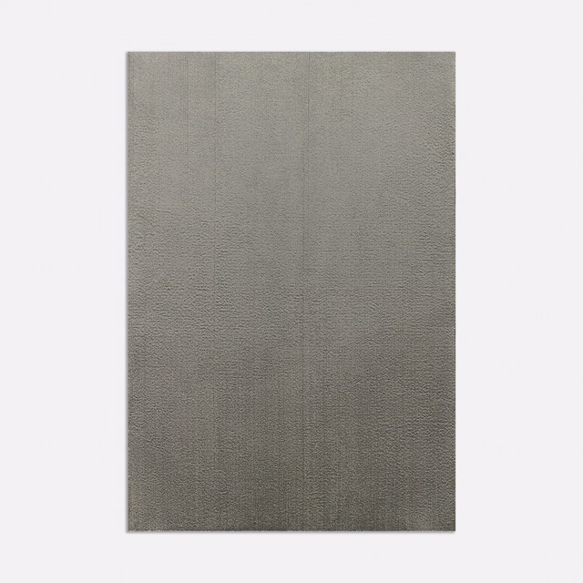 Muted grey-taupe curtain fabric with fine weave and subtle vertical shading