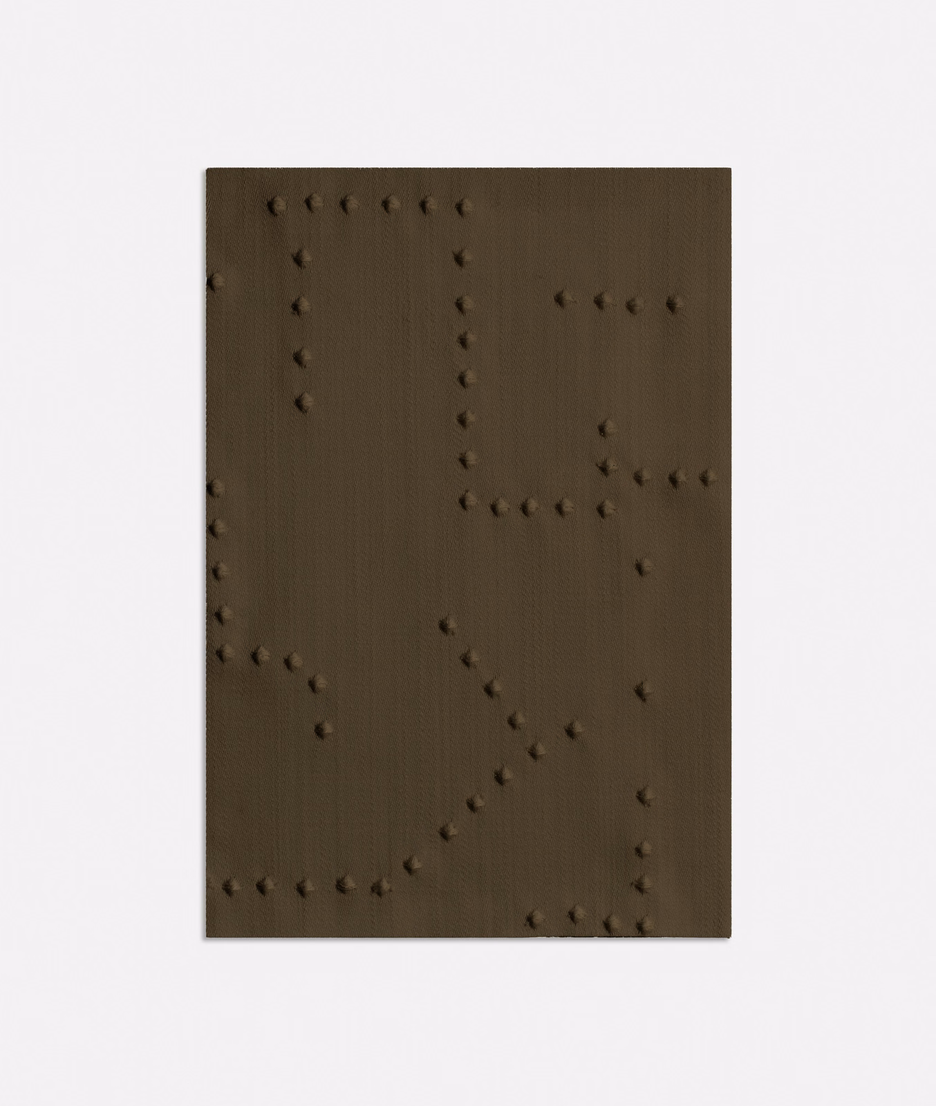 Deep bronze-brown woven fabric with raised dotted geometric lines