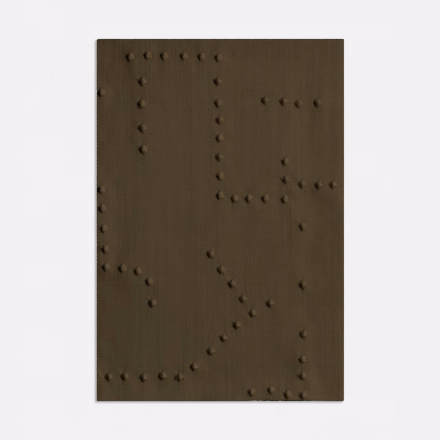 Deep bronze-brown woven fabric with raised dotted geometric lines