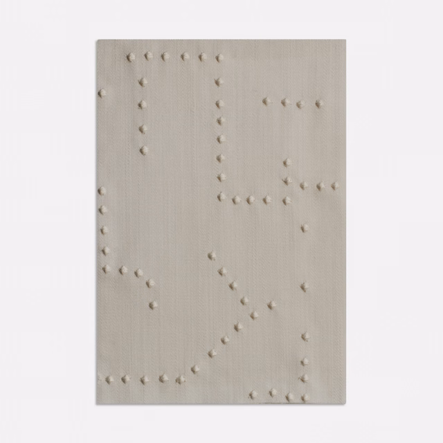 Warm mastice curtain fabric with fine weave and raised dotted geometric lines